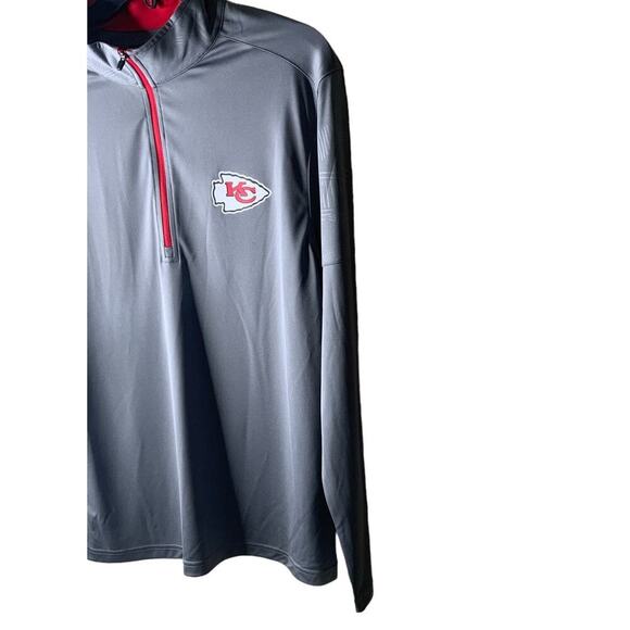 NFL Kansas City Chiefs Football Shirt Men M 1/2 Zip Mock Activewear Pullover NWT - Picture 5 of 10